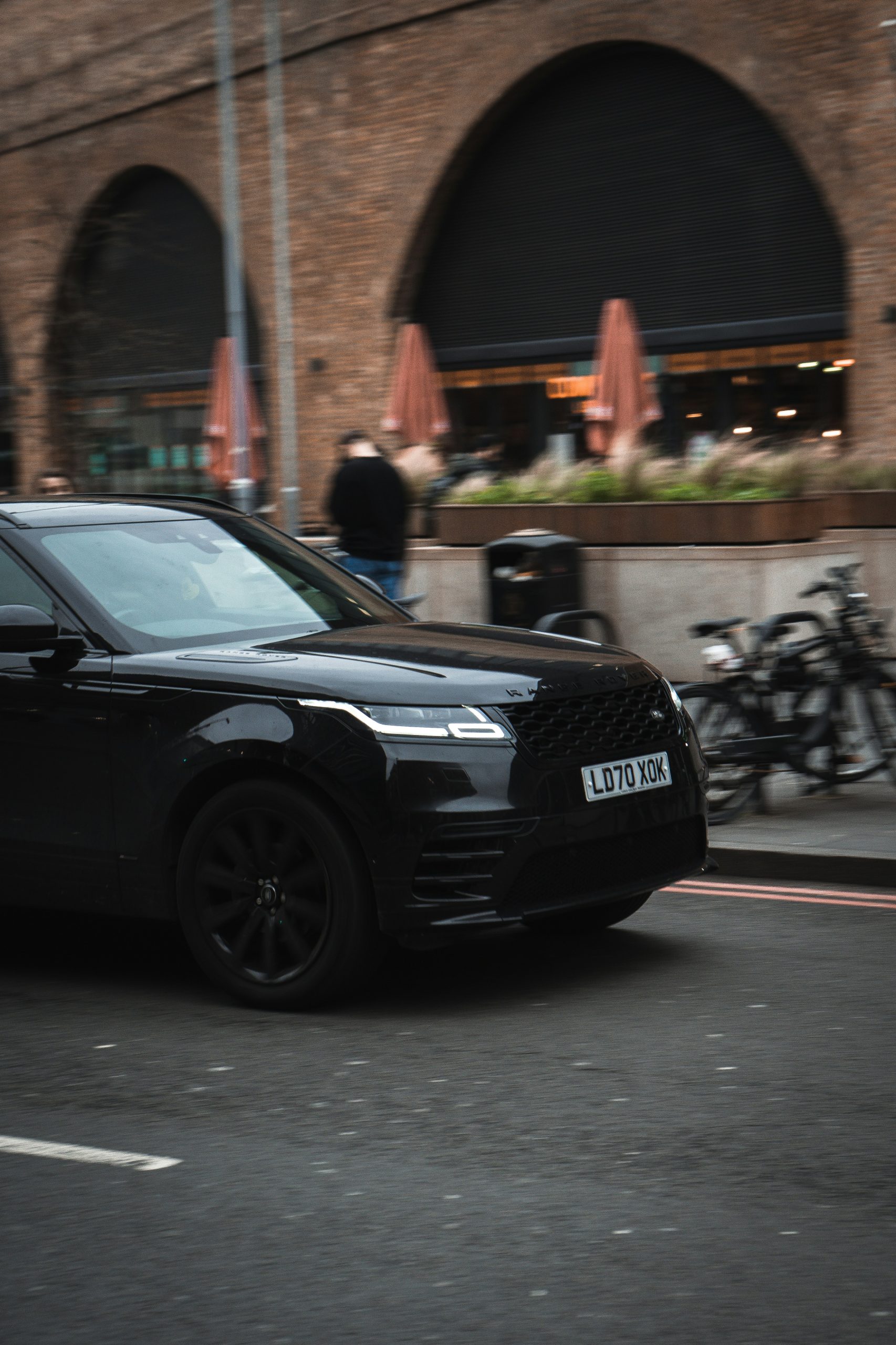 Range Rover Sport in black in London.
